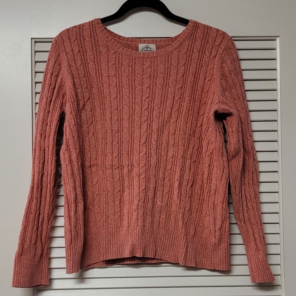 St John's Bay - Coral Long-Sleeve Knit Sweater